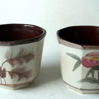 1960s Vintage - Set of 2 handpainted ceramic planter, made by BAY in West Germany