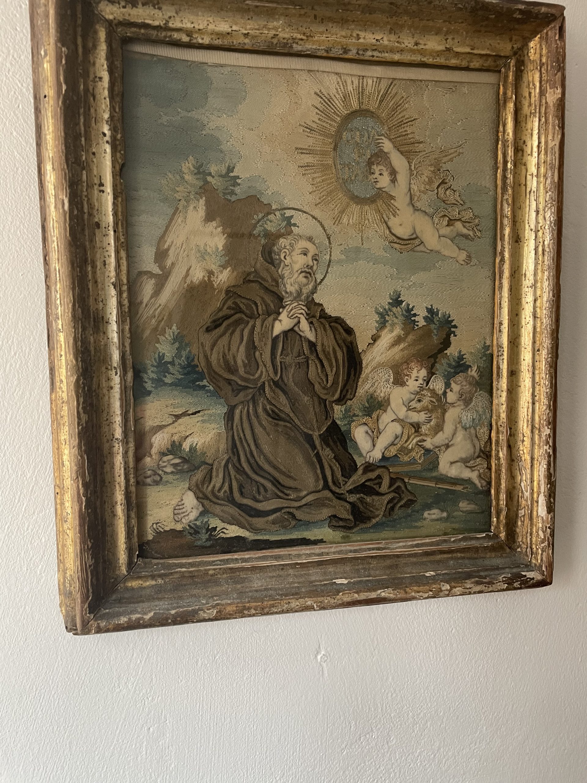 18th Century Saint Francis of Paola with Cherubs