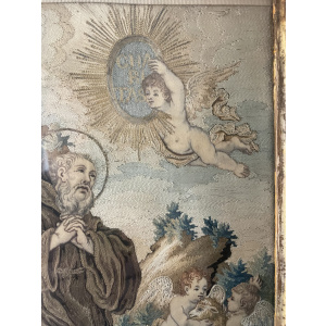 18th Century Saint Francis of Paola with Cherubs