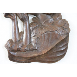 Art Nouveau Bas-Relief Sculpture in Walnut Wood