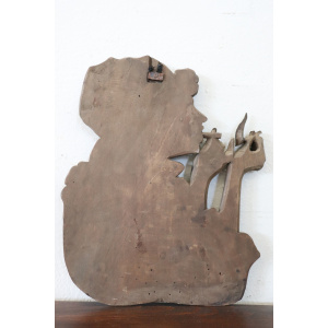 Art Nouveau Bas-Relief Sculpture in Walnut Wood
