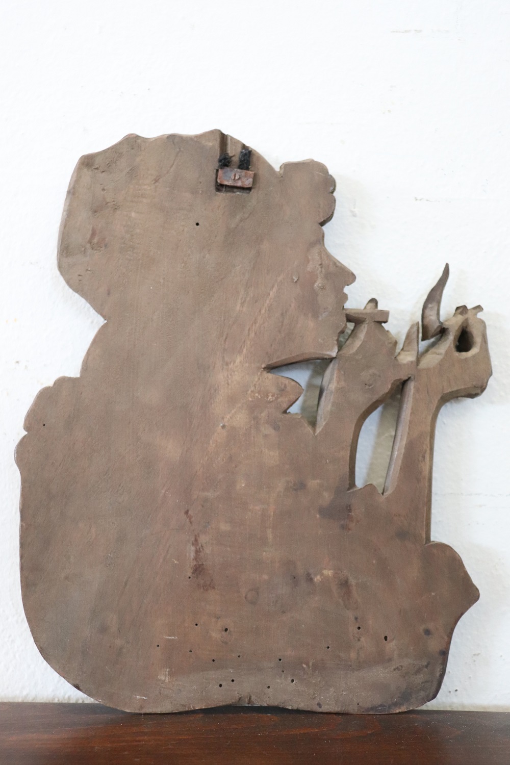 Art Nouveau Bas-Relief Sculpture in Walnut Wood