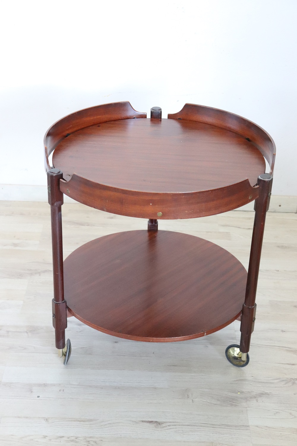 Teak Round Drinks Trolley, 1950s