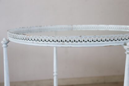 White Lacquered Brass and Two Glass Tops Round Drinks Trolley, 1980s - Image 7