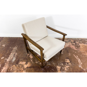 Mid Century Vintage Beige Lounge Chair Gfm 142 By Edmund Homa, 1960's