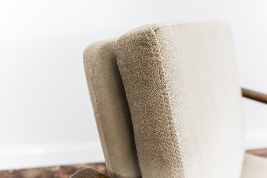 Mid Century Vintage Beige Lounge Chair Gfm 142 By Edmund Homa, 1960's