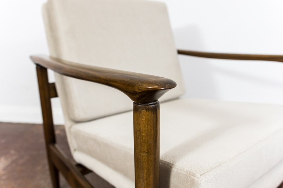 Mid Century Vintage Beige Lounge Chair Gfm 142 By Edmund Homa, 1960's