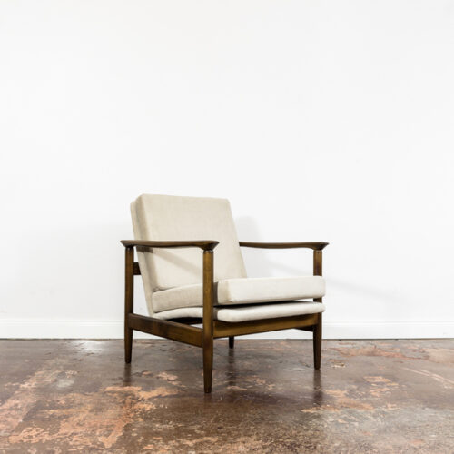 Mid Century Vintage Beige Lounge Chair Gfm 142 By Edmund Homa, 1960's