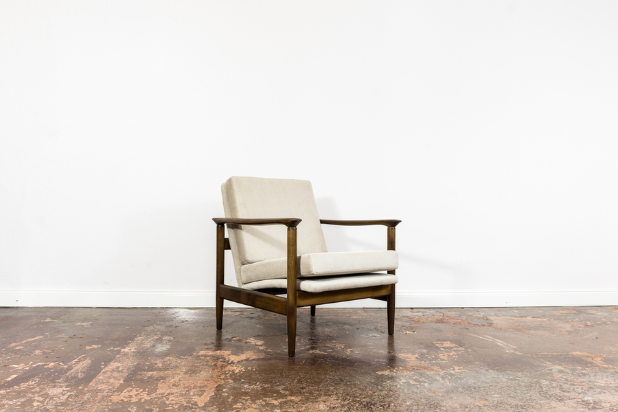 Mid Century Vintage Beige Lounge Chair Gfm 142 By Edmund Homa, 1960's