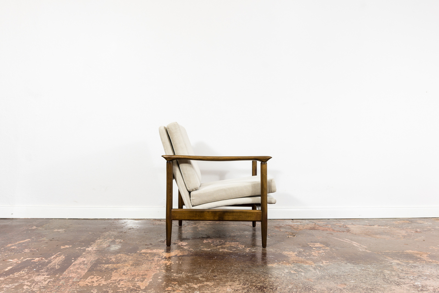 Mid Century Vintage Beige Lounge Chair Gfm 142 By Edmund Homa, 1960's