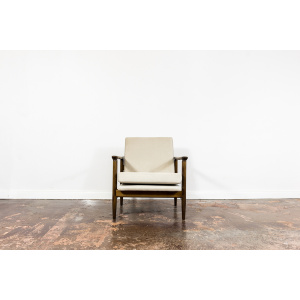 Mid Century Vintage Beige Lounge Chair Gfm 142 By Edmund Homa, 1960's