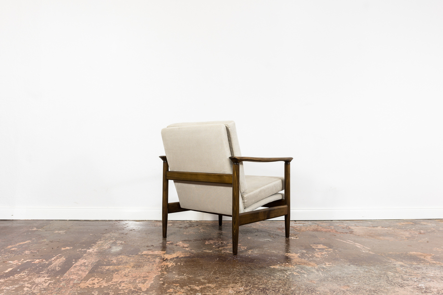 Mid Century Vintage Beige Lounge Chair Gfm 142 By Edmund Homa, 1960's