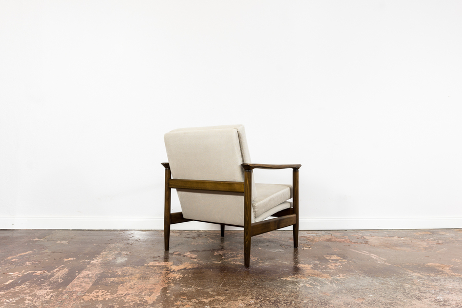 Mid Century Vintage Beige Lounge Chair Gfm 142 By Edmund Homa, 1960's