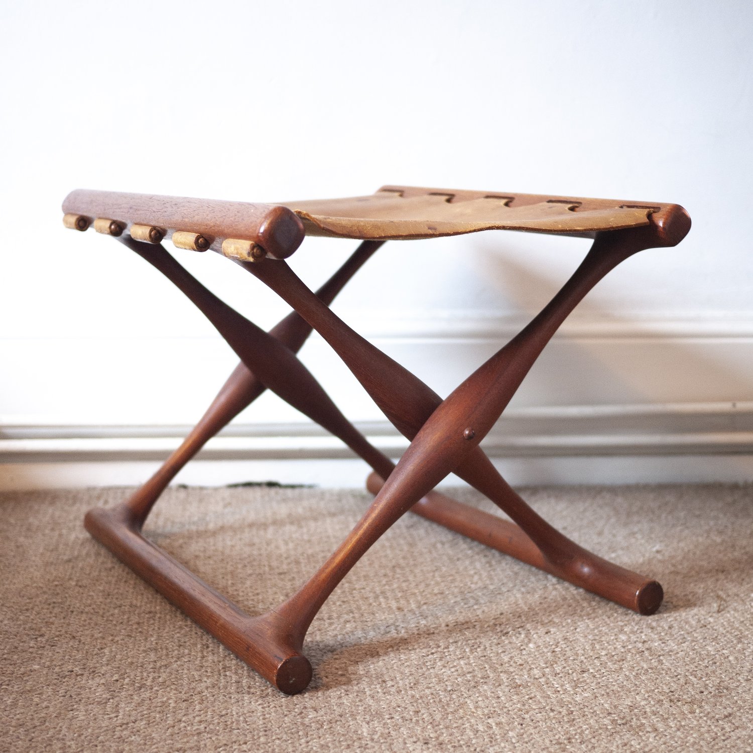 Model 41 Teak Folding Stool by Poul Hundevad Guldhoj, 1950s