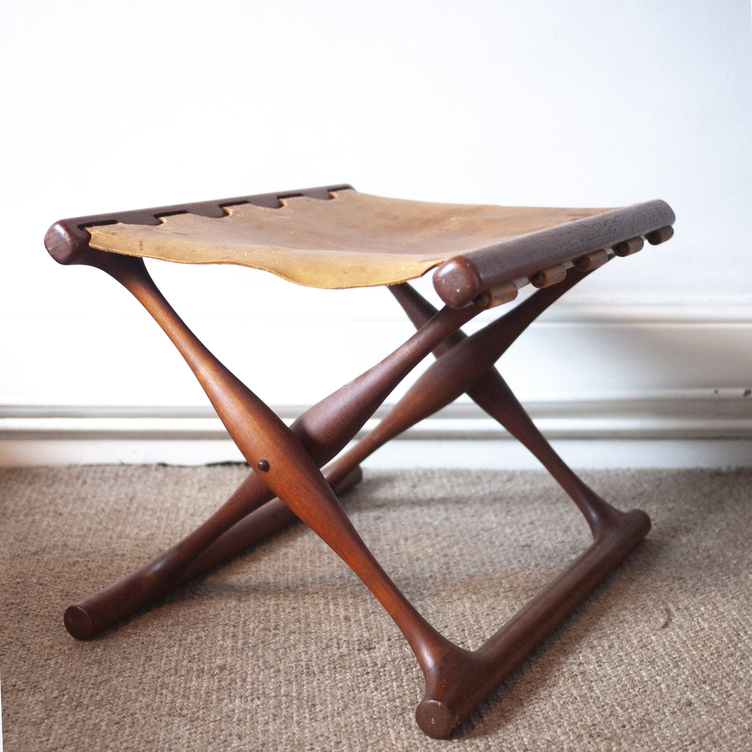 Model 41 Teak Folding Stool by Poul Hundevad Guldhoj, 1950s