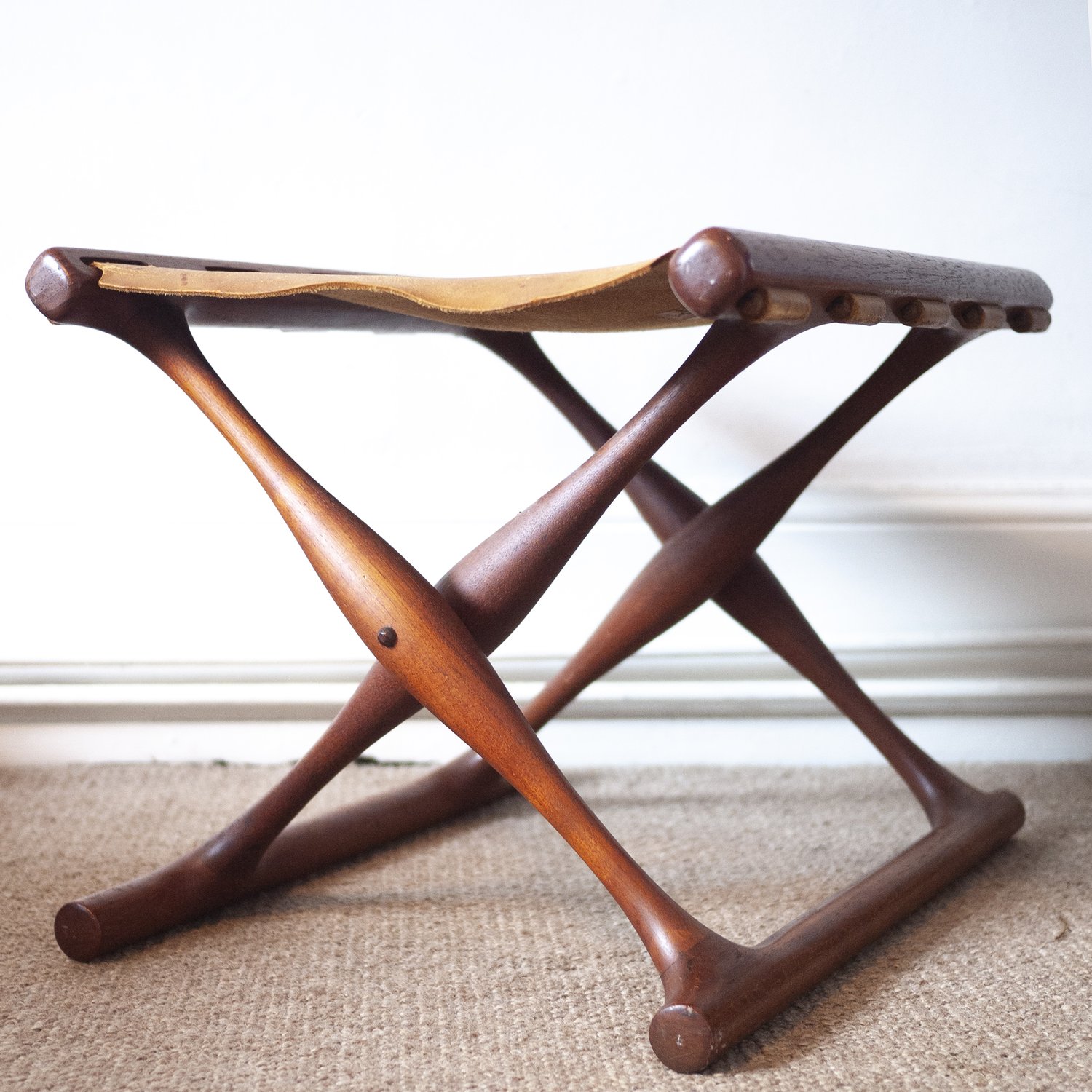 Model 41 Teak Folding Stool by Poul Hundevad Guldhoj, 1950s