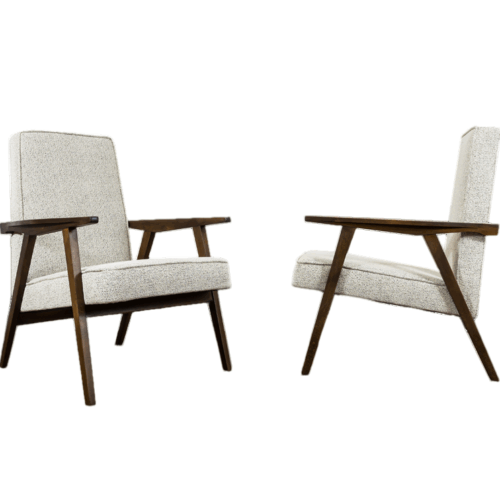 Pair Of Beige Mid Century Armchairs 1960's