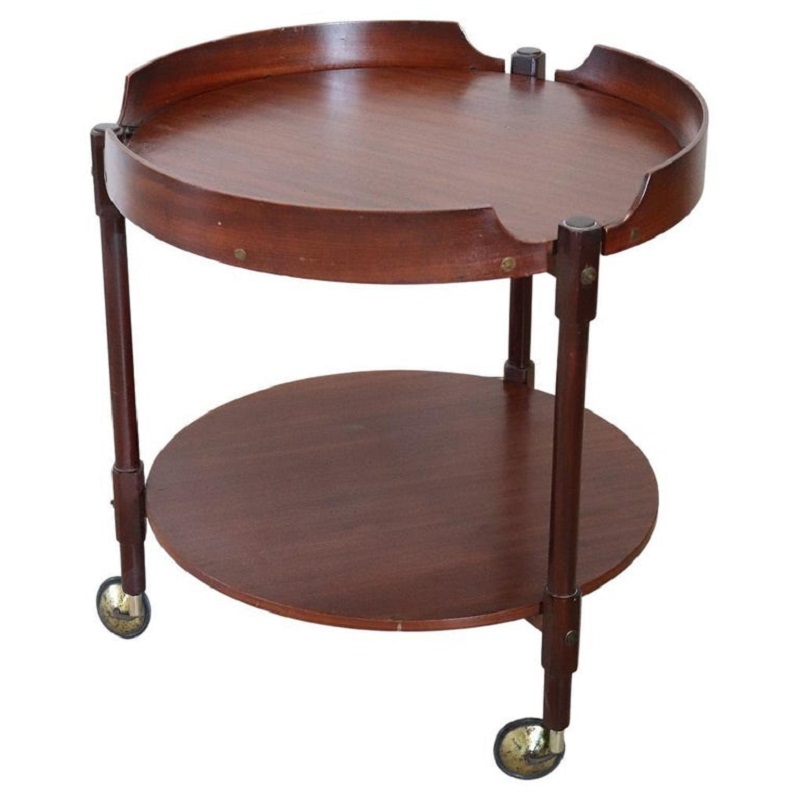 Teak Round Drinks Trolley, 1950s