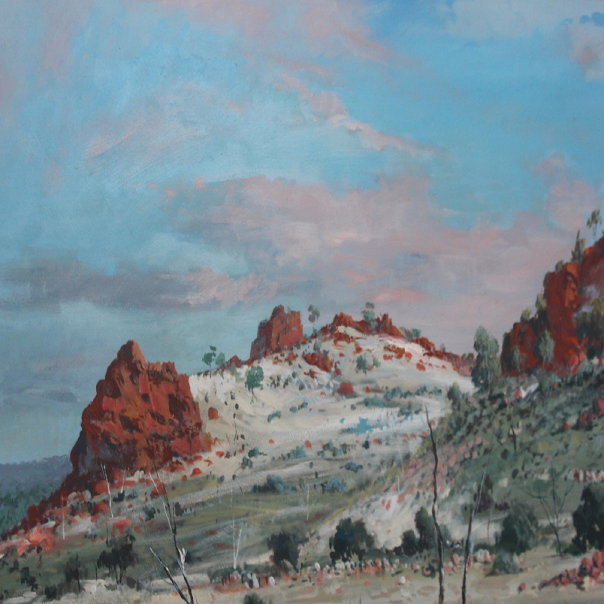 Vintage Large Australian outback landscape art