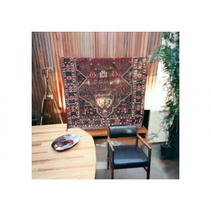 Vintage Persian rug with central medallion