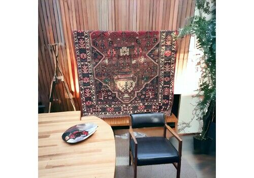 Vintage Persian rug with central medallion