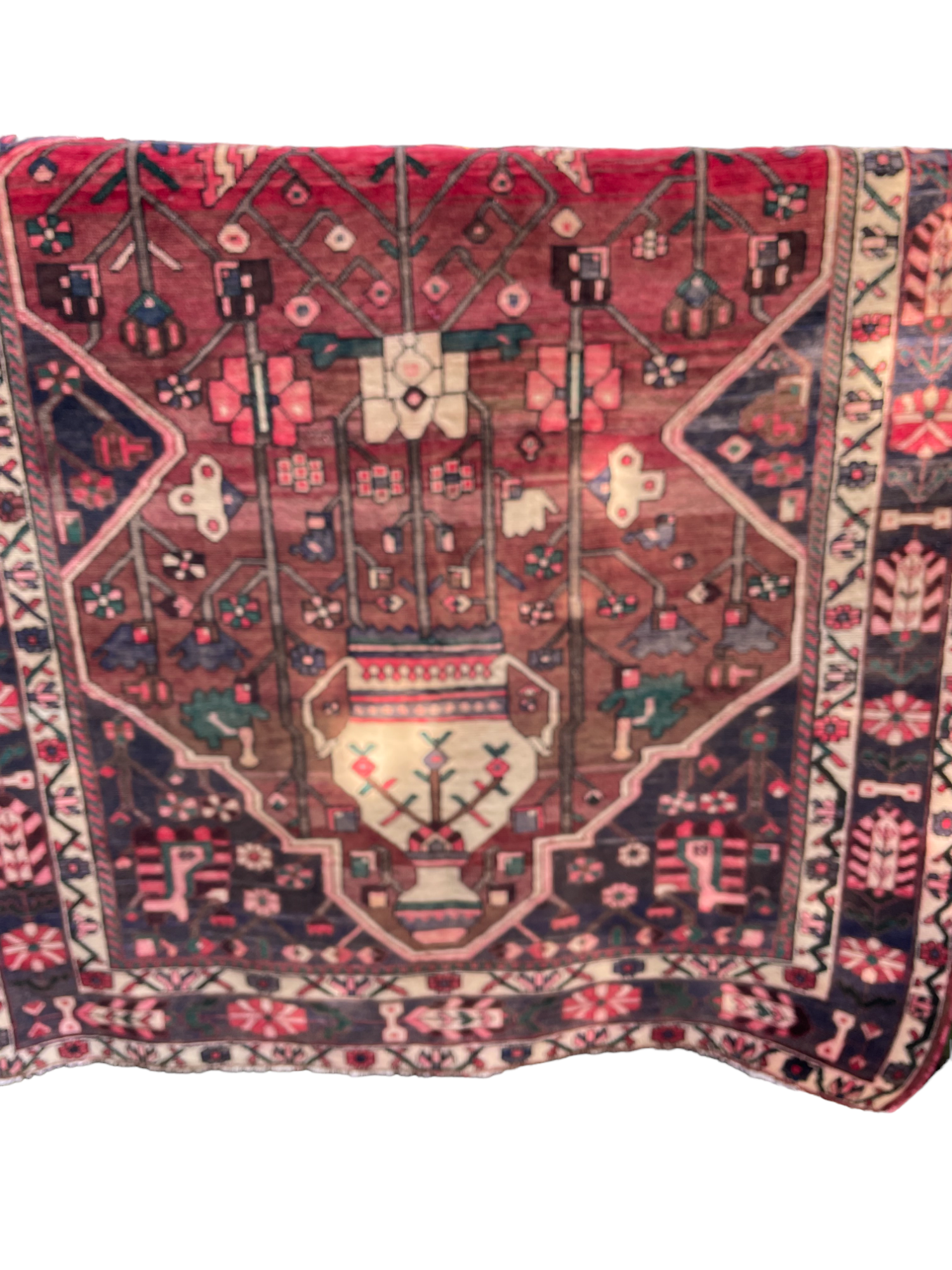 Vintage Persian rug with central medallion