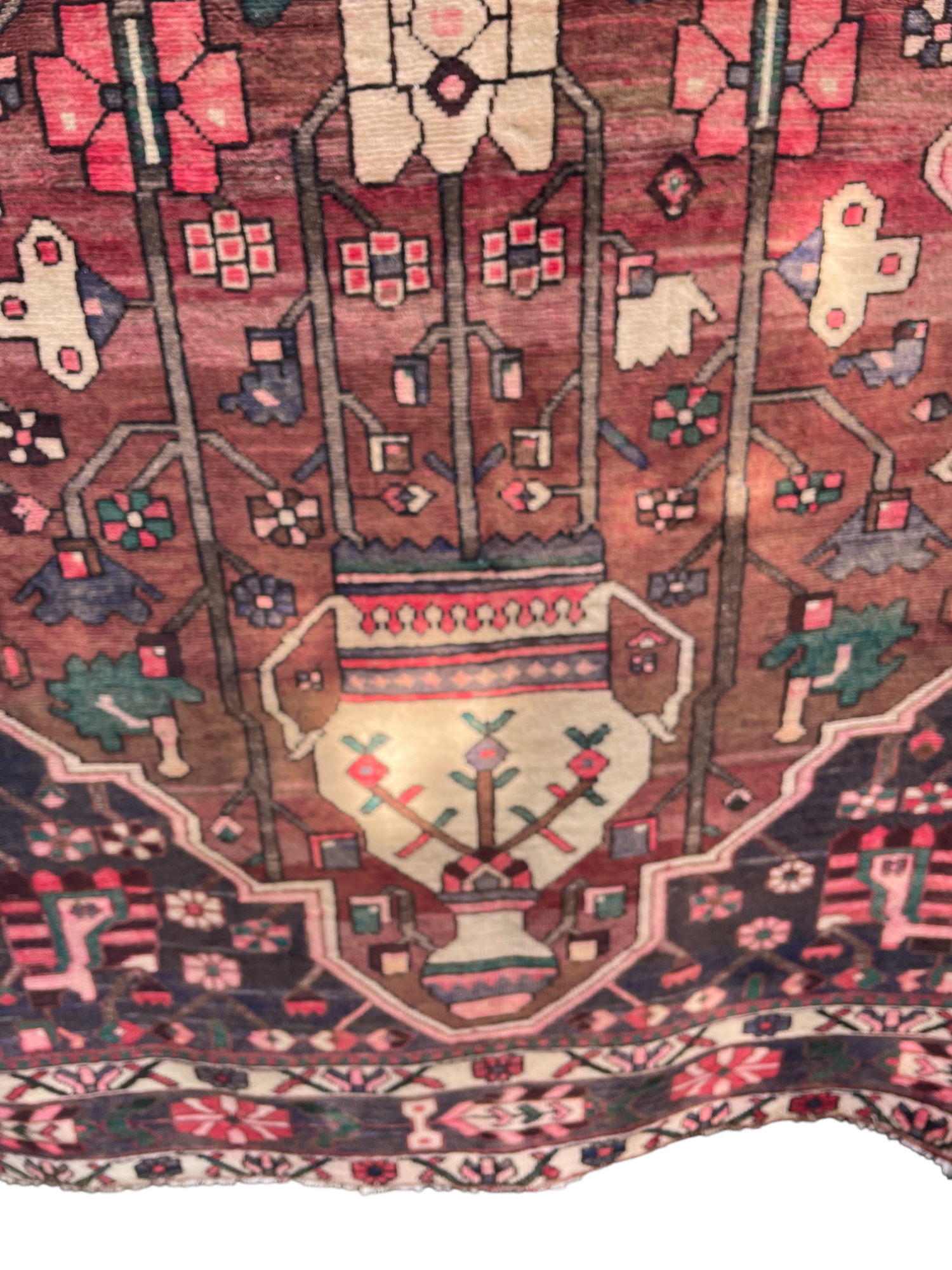 Vintage Persian rug with central medallion