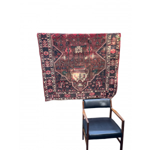 Vintage Persian rug with central medallion