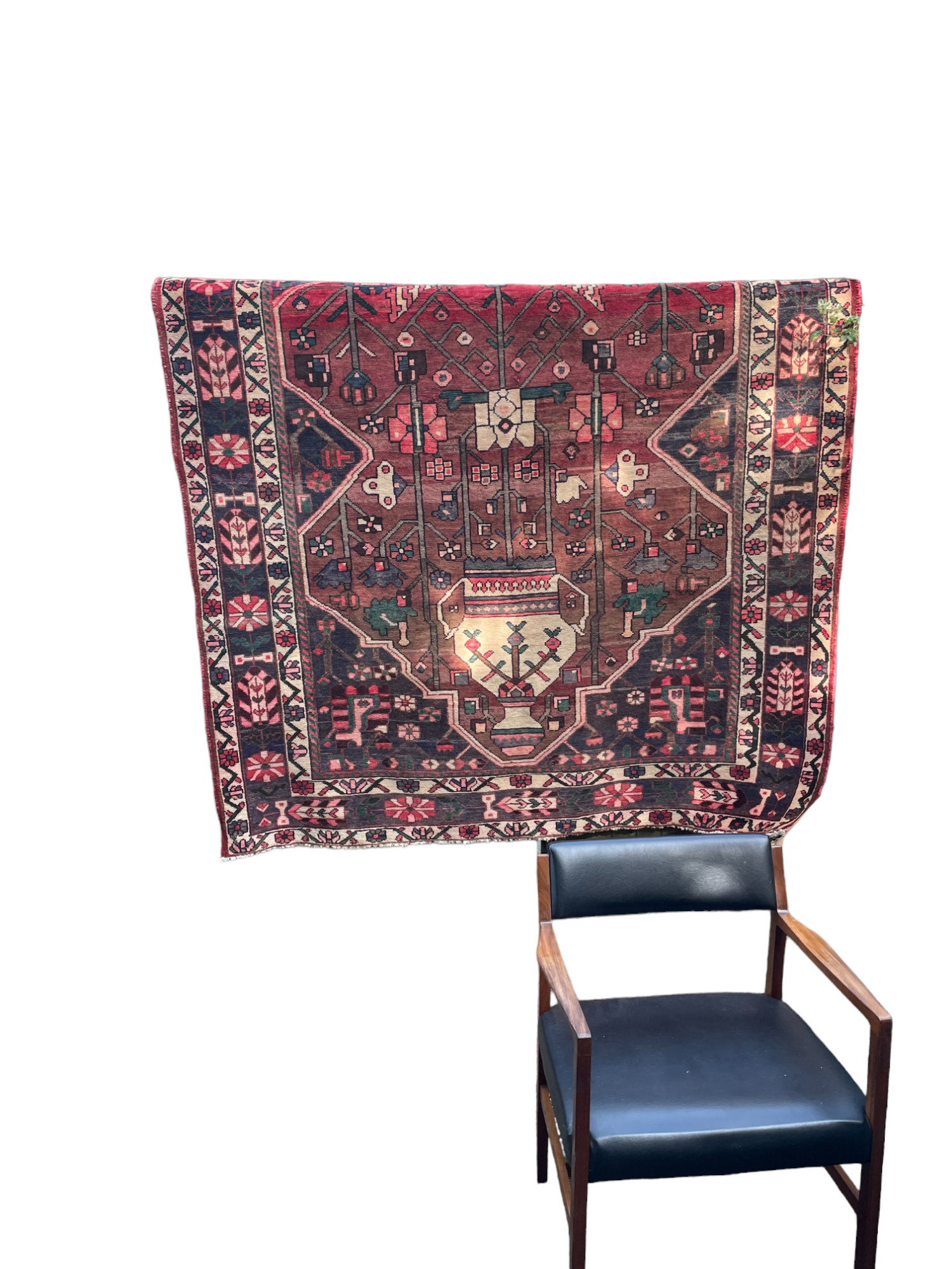 Vintage Persian rug with central medallion