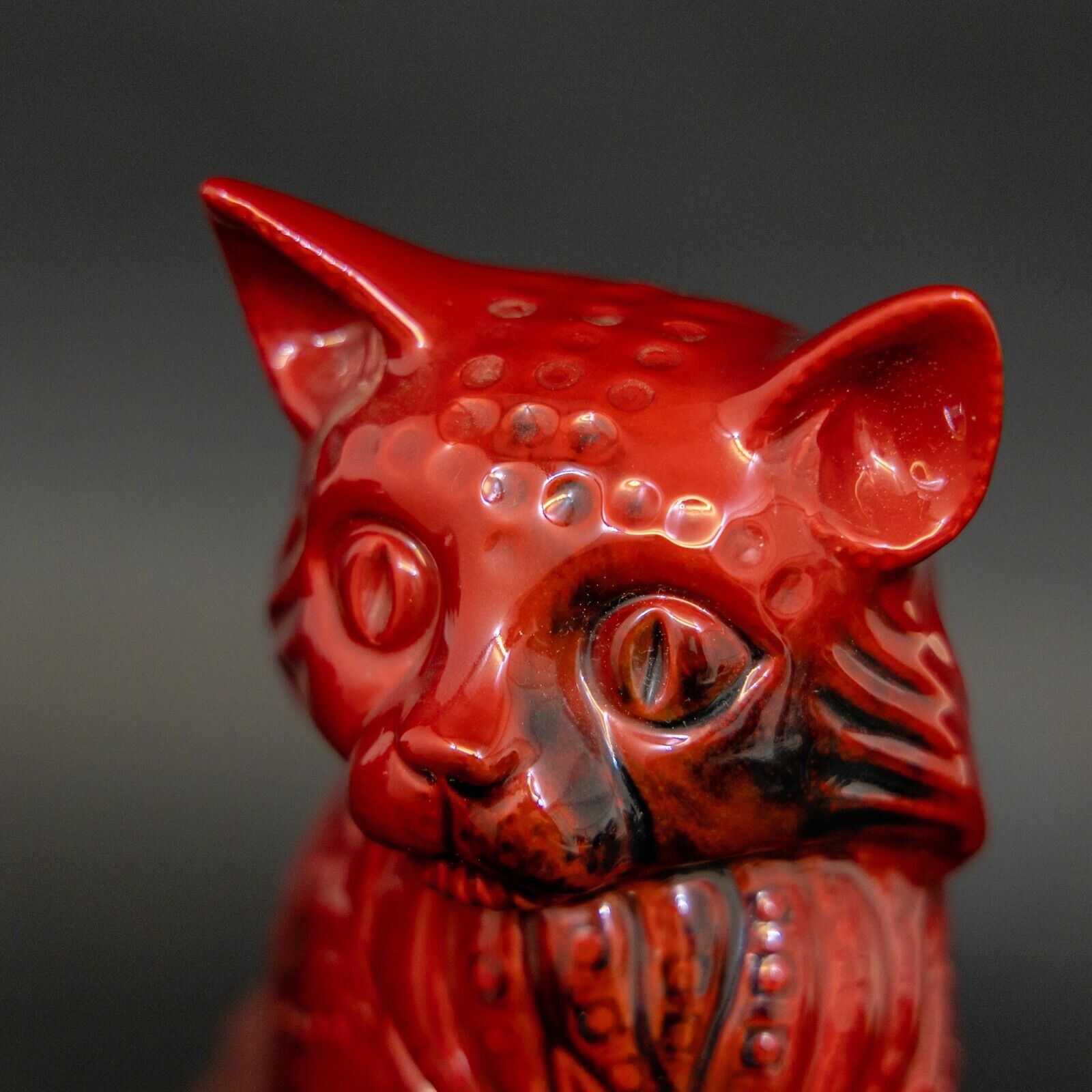 Large Royal Doulton Flambe Cat