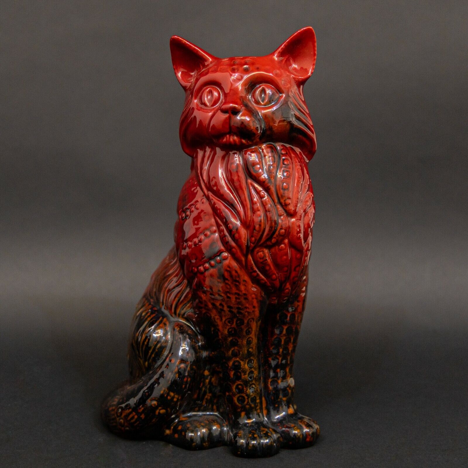 Large Royal Doulton Flambe Cat
