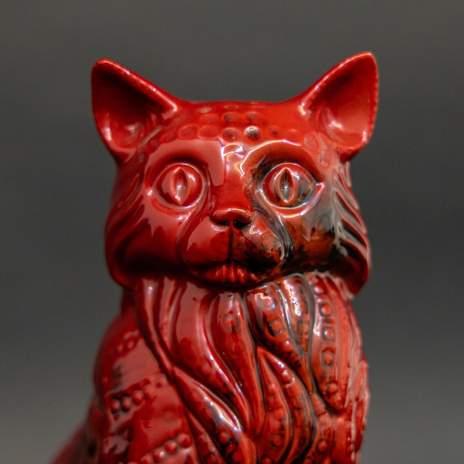 Large Royal Doulton Flambe Cat