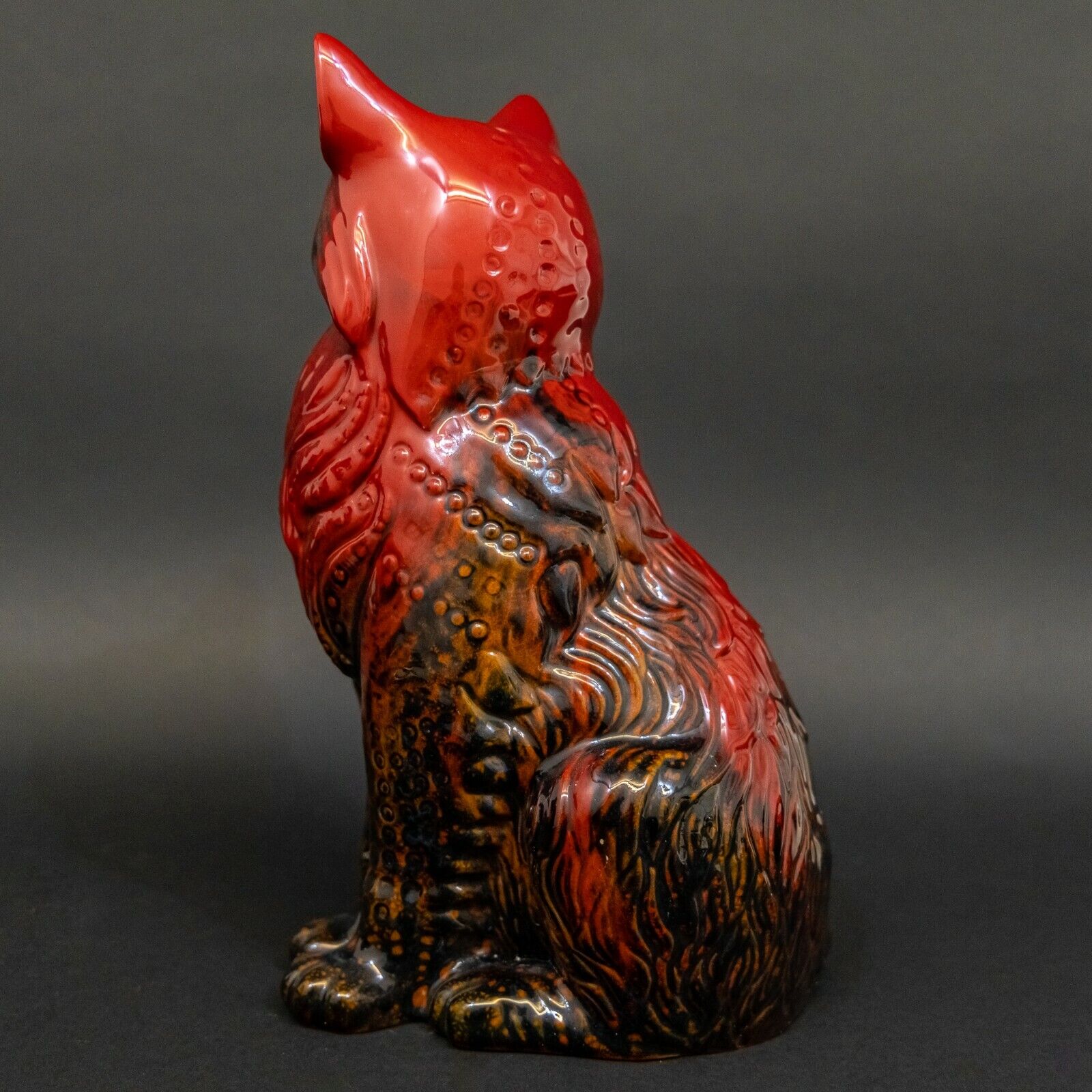 Large Royal Doulton Flambe Cat
