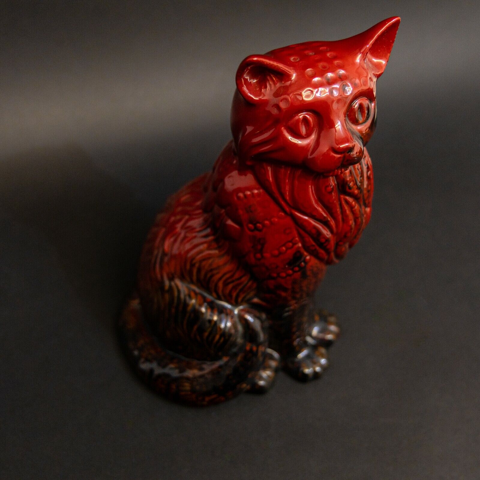 Large Royal Doulton Flambe Cat
