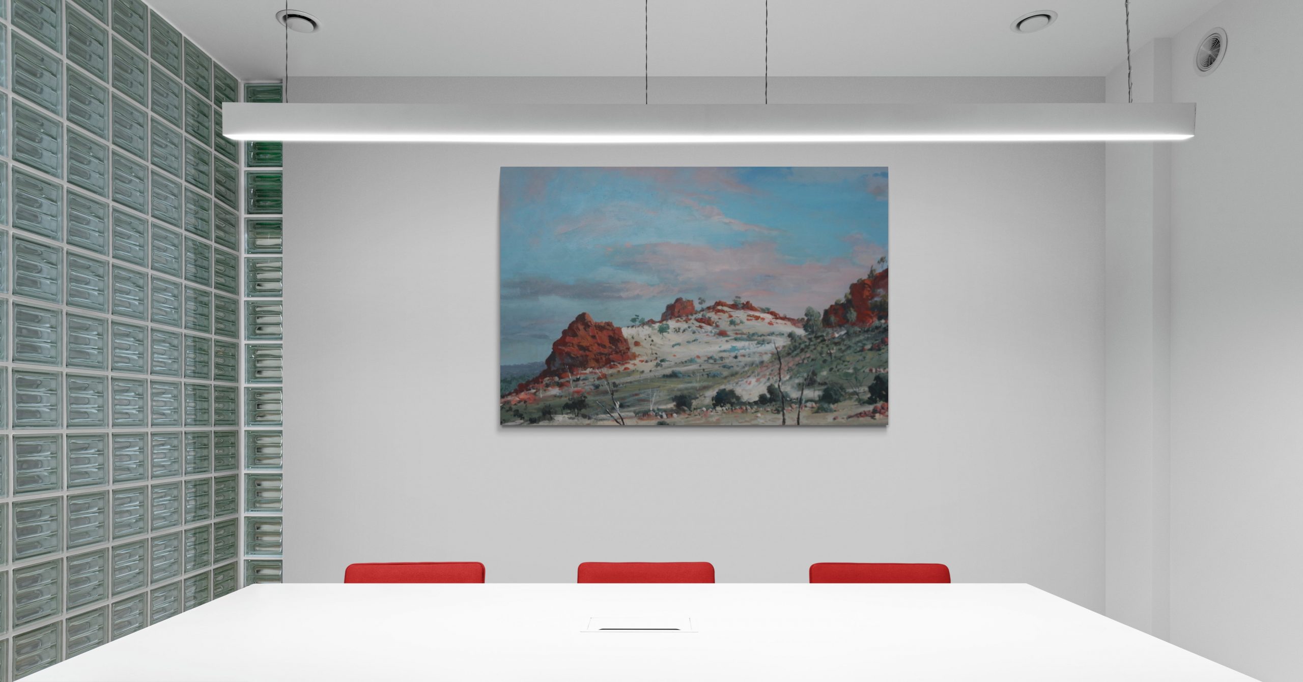Vintage Large Australian outback landscape art