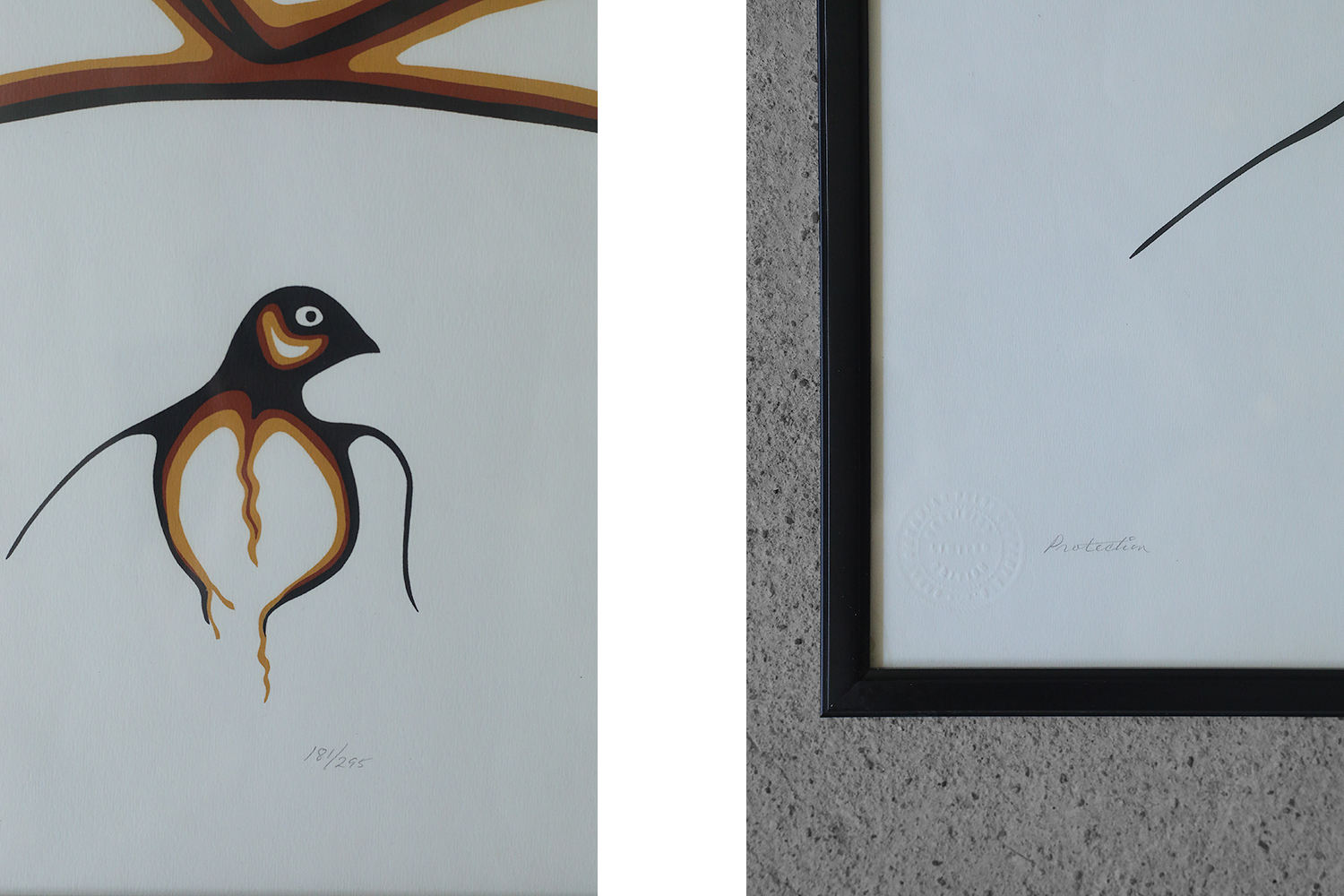Saul Mamakeesick, Protection, Acrylic on Art Paper, 1980, Framed