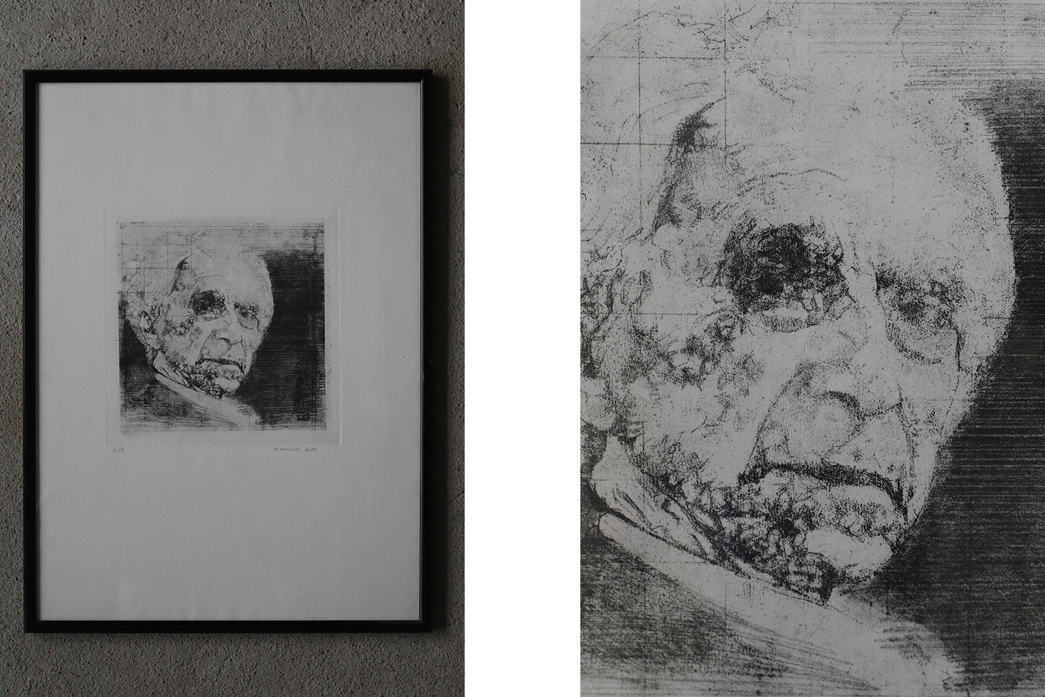 Maurizio Bini, Etching on paper, 1960s, Framed