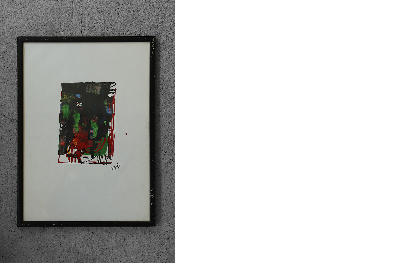 Rosario Calì, Cromatismo Ermetico, Mixed Media on Paper, 1960s, Framed