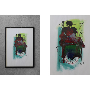 Rosario Calì, Cromatismo Ermetico, Mixed Media on Paper, 1970s, Framed