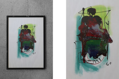 Rosario Calì, Cromatismo Ermetico, Mixed Media on Paper, 1970s, Framed - Image 2