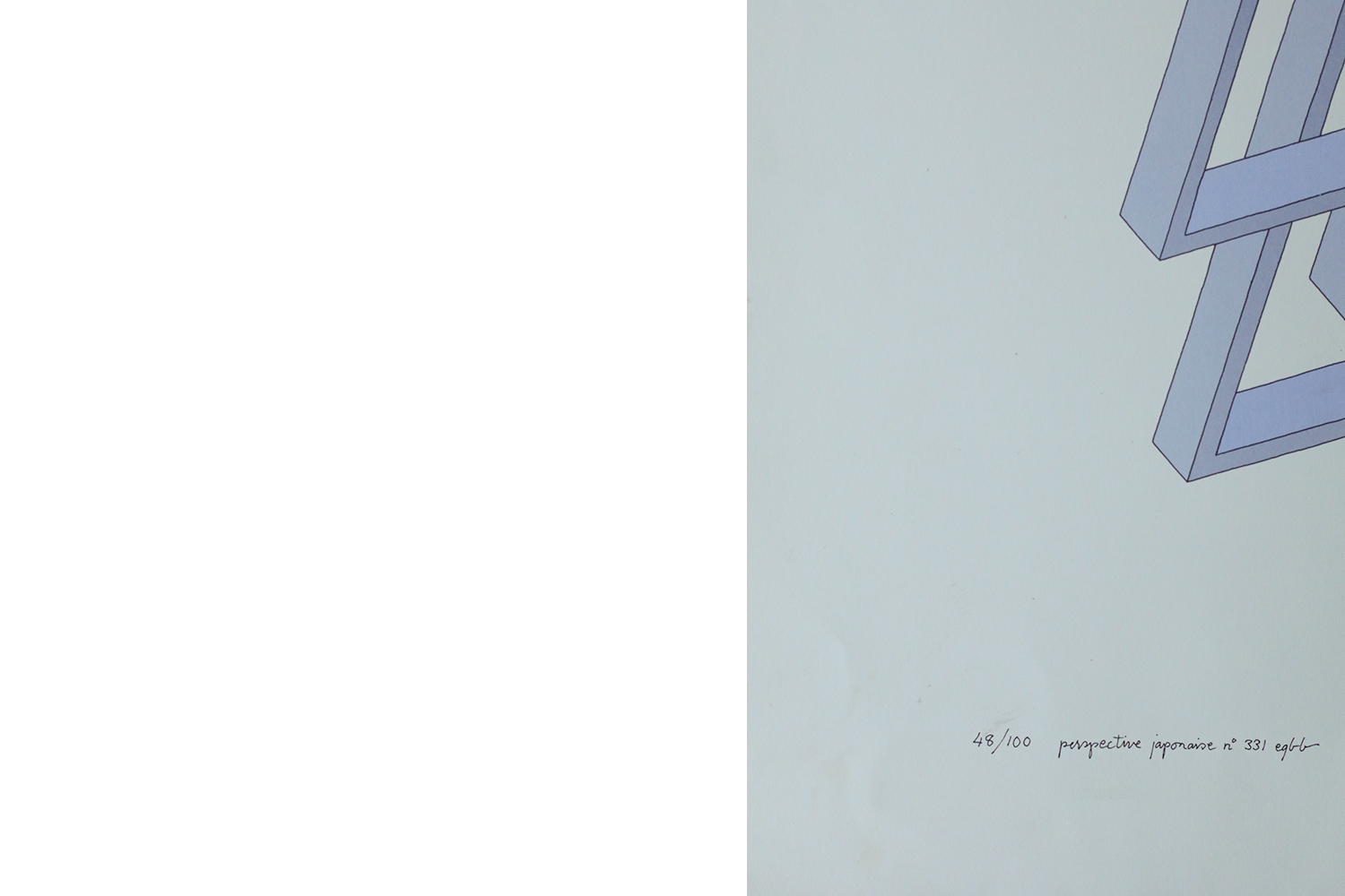 Oscar Reutersvärd, Impossible Figures, Perspective Japonaise No 331, Color Lithograph on Fabriano Paper