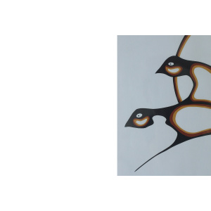 Saul Mamakeesick, Protection, Acrylic on Art Paper, 1980, Framed
