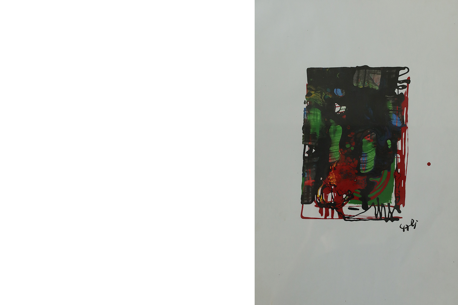 Rosario Calì, Cromatismo Ermetico, Mixed Media on Paper, 1960s, Framed