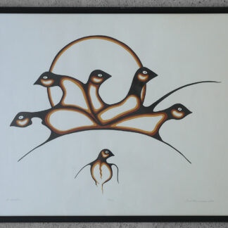 Saul Mamakeesick, Protection, Acrylic on Art Paper, 1980, Framed