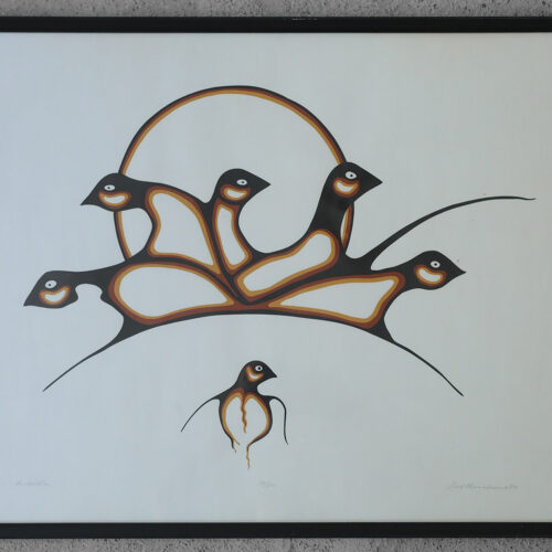 Saul Mamakeesick, Protection, Acrylic on Art Paper, 1980, Framed