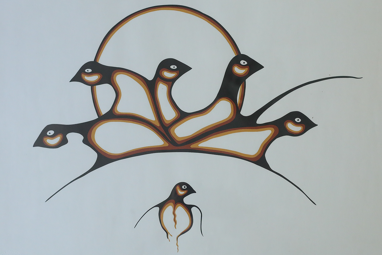 Saul Mamakeesick, Protection, Acrylic on Art Paper, 1980, Framed