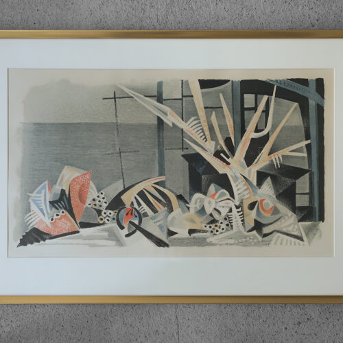 Jürgen Von Konow, Window View, Söndrum, Color Lithograph, 1958, Framed