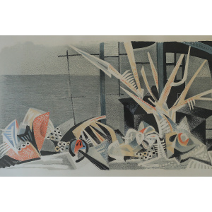 Jürgen Von Konow, Window View, Söndrum, Color Lithograph, 1958, Framed