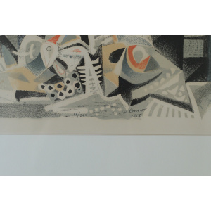 Jürgen Von Konow, Window View, Söndrum, Color Lithograph, 1958, Framed