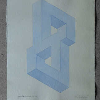 Oscar Reutersvärd, Perspective Japonaise No. 264, Watercolor on Japanese rice paper